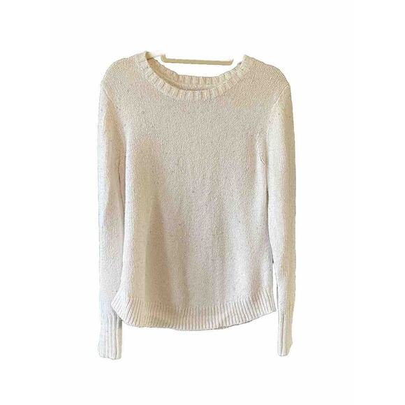 Bass Sweater Womens Size Large Causal Knit Heirloom Blended Cream Gray Pullover - Picture 1 of 10